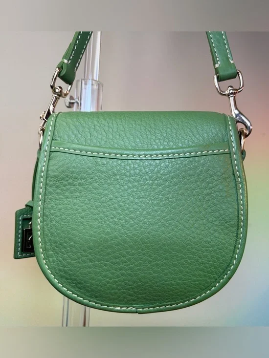 Dooney & Bourke Sullen II Mini Flap Green Pebble Leather Crossbody Purse - Picture 11 of 15